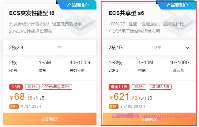 腾讯云和阿里云2核4G服务器哪家便宜?如何选择?(图3) 腾讯云和阿里云2核4G服务器哪家便宜?如何选择?(图3)