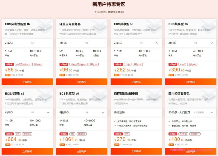 阿里云采购季云服务器86元/年起,免费领取2950元代金券(图3)