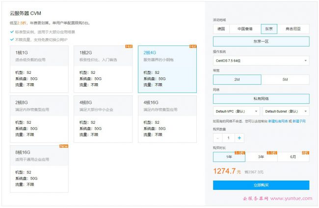 日本东京服务器多少钱一年?阿里云/腾讯云日本东京服务器价格(图2)