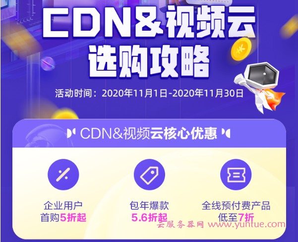 2020年11.11上云攻略:阿里云CDN&视频云全年最大优惠力度(图1) 2020年11.11上云攻略:阿里云CDN&视频云全年最大优惠力度(图1)