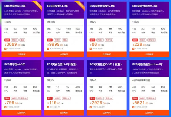 2019阿里云双11拼团活动 推荐购买哪款云服务器?(图1)