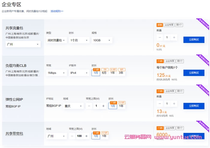 腾讯云网络专场特惠：流量包1分钱起，负载均衡7.3折起(图2)
