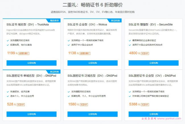 腾讯云SSL证书多少钱一年?腾讯云SSL证书价格表(图1)