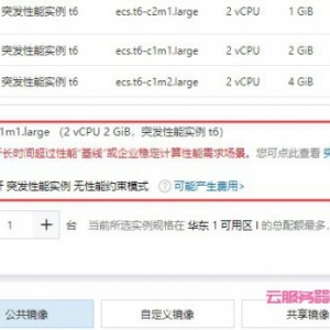 阿里云ecs突发性能型t6要不要勾选打开无性能约束模式