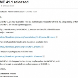 GNOME 41.1 发布 主要更新内容介绍