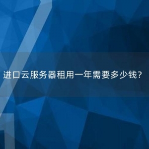进口云服务器租用一年需要多少钱？