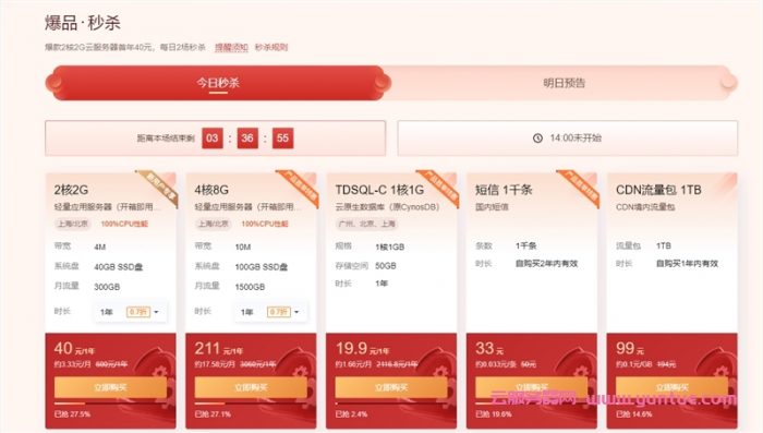 腾讯云2022新春优惠：2核2G5M轻量应用服务器仅需48元/月(图3)