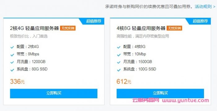 腾讯云：轻量应用服务器老用户3.8折续费优惠和老用户复购优惠活动(图2)