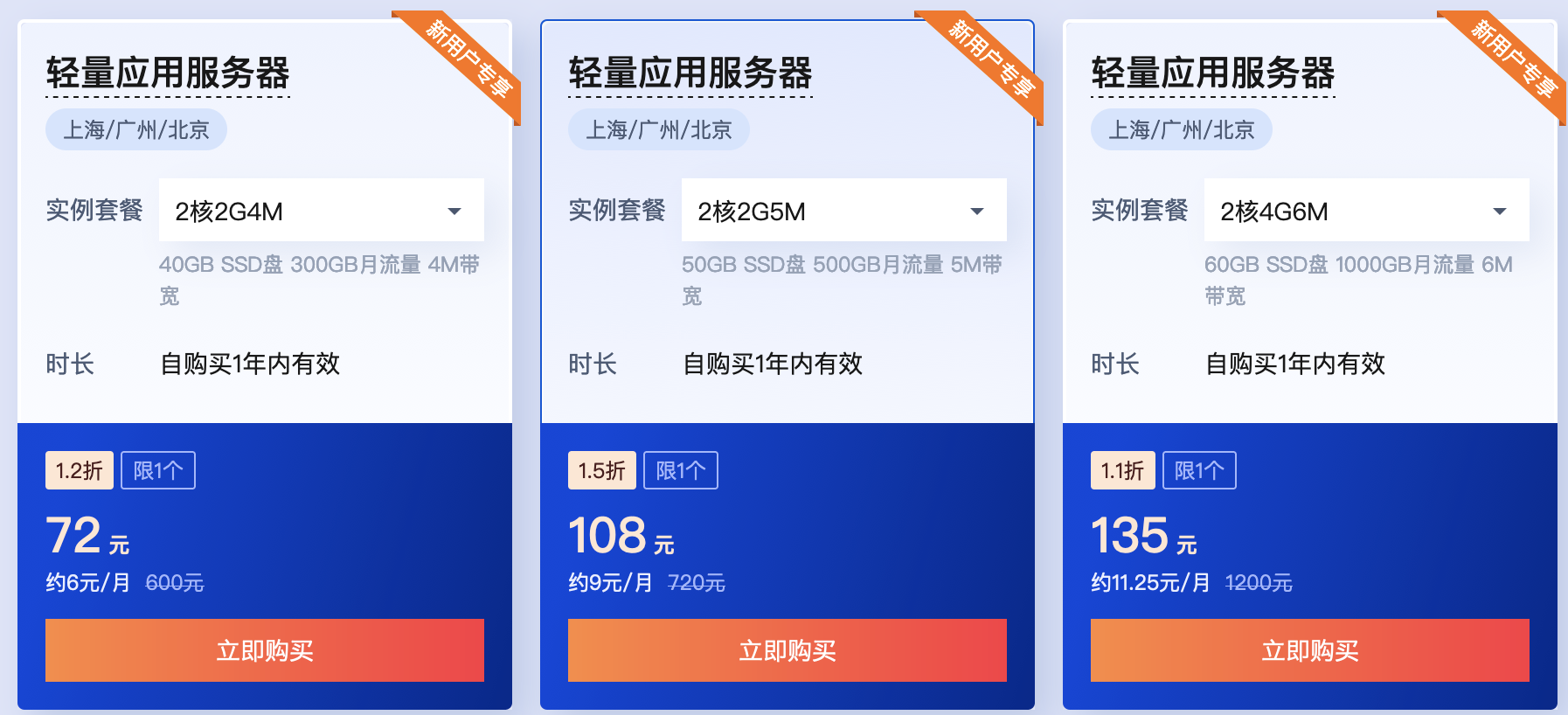 腾讯云：服务器1折起，免费送机器，买2核送4核、买4核送8核！(图1)